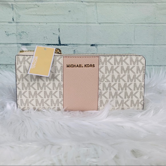 Nwt Michael center stripe vanilla wallet - Picture 2 of 5